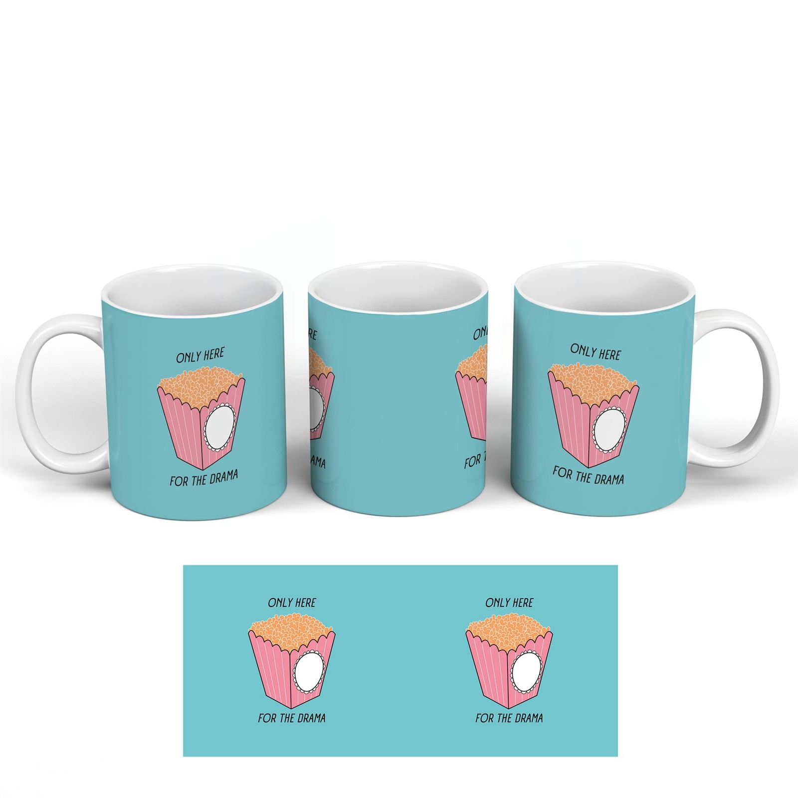 The Drama Popcorn Sarcastic Humour Secret Santa Novelty Gift Ceramic Mug