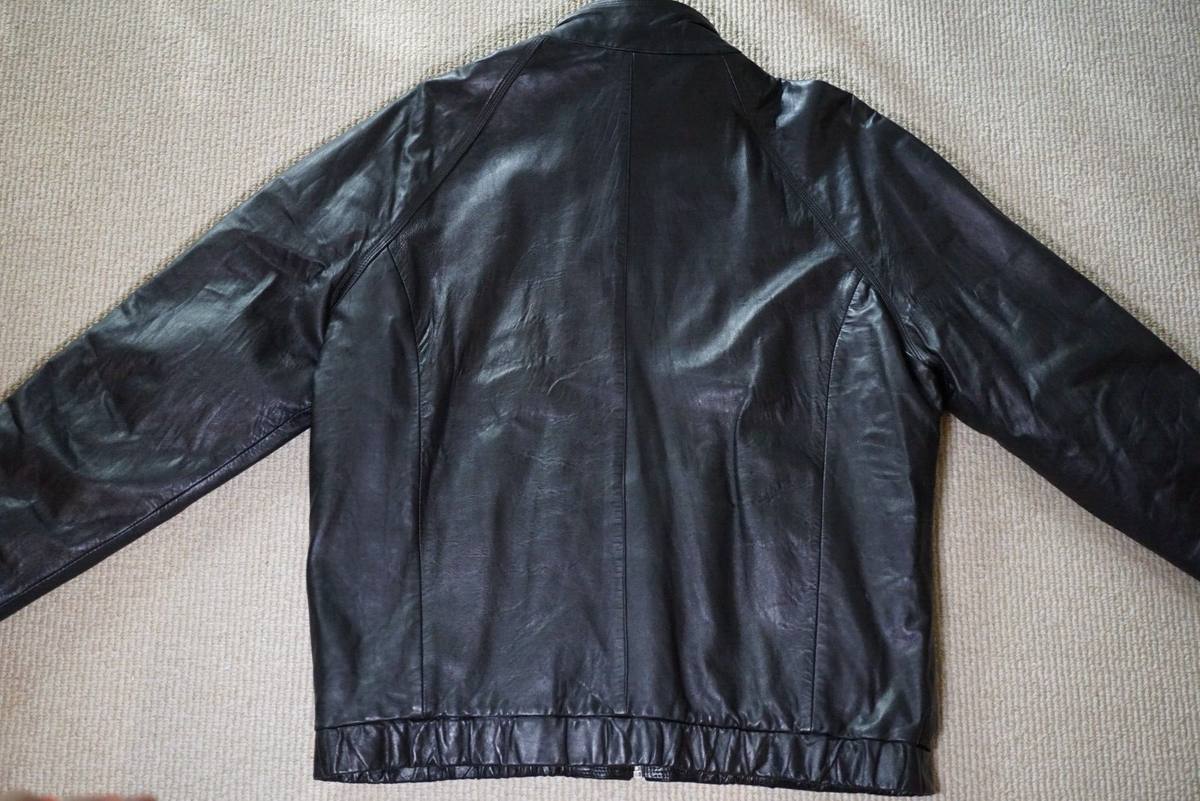 North Beach Leather Jacket size 48 Michael Hoban 100% black