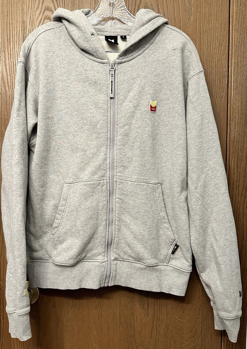 BTS×McD Logo Zip Up Hoodie (grey)