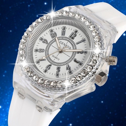 Fashion Band Sport Men Women Wrist Watch Led Backlight Crystal Quartz Silicone - Picture 14 of 21