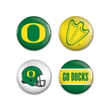Oregon Ducks Wincraft NCAA Football Button Pins 4 Pack 1-1/4" Round