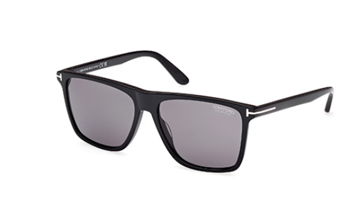 Tom Ford Fletcher FT0832 01D Shiny Black/Smoke polarized Square Men's Sunglasses - 第 1/4 張圖片