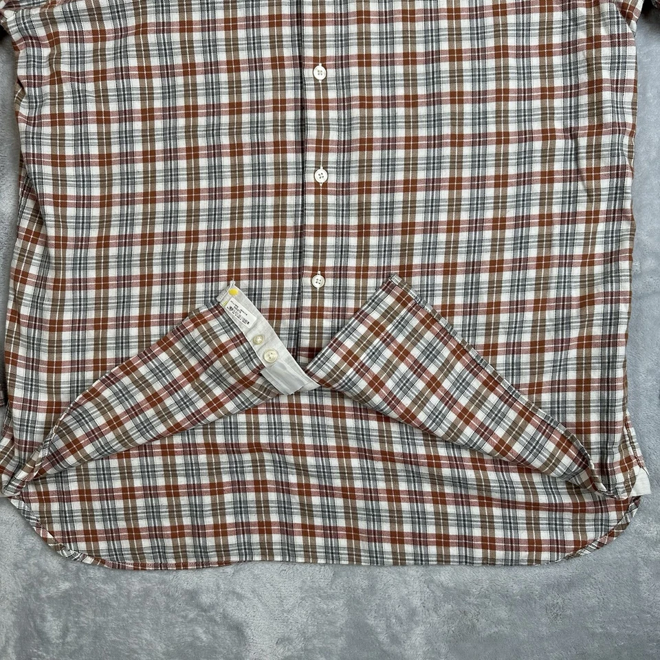 Hickey Freeman Multi-Color Flannel Plaid Shirt 100% Cotton Mens Size Large L - Image 3 of 4