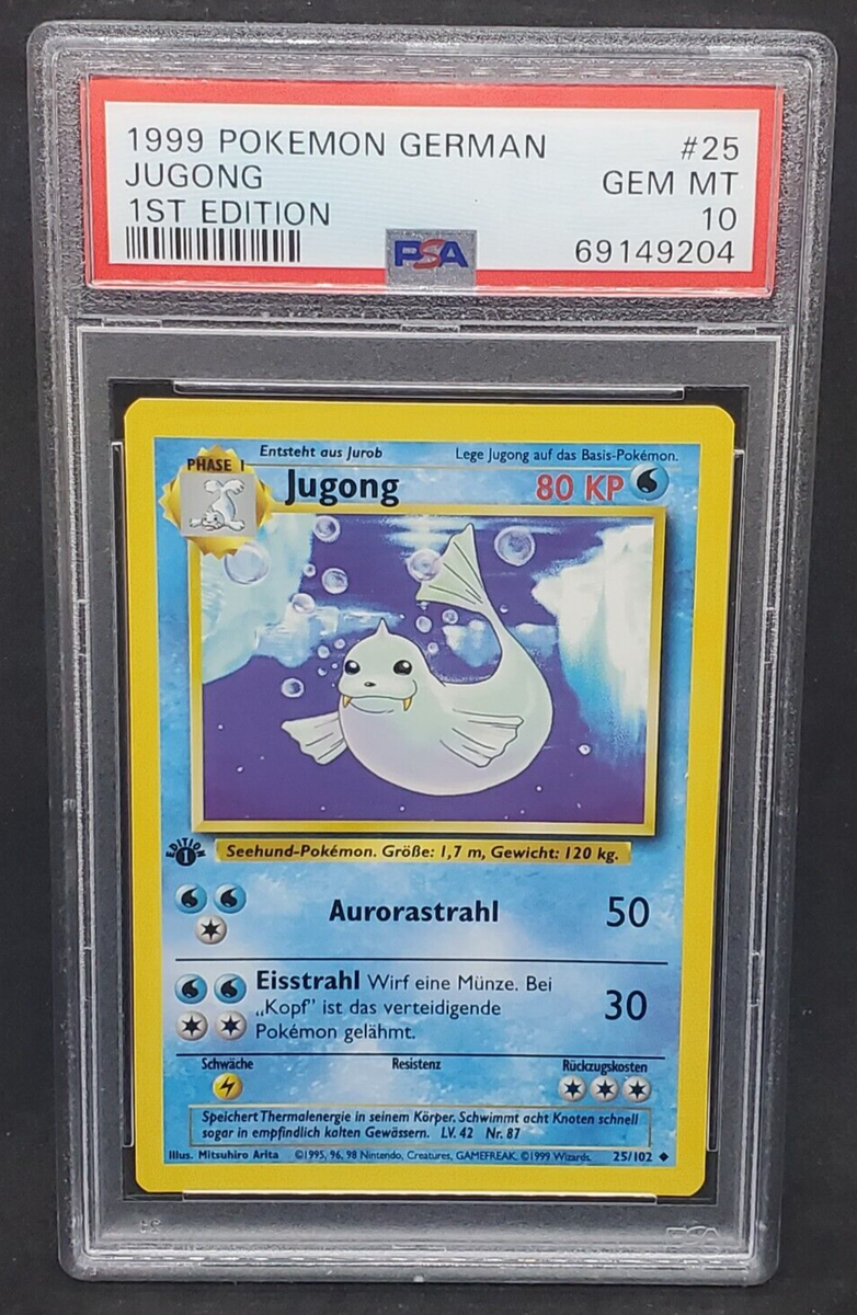 Pokemon PSA 10 GEM MINT German Dewgong Jugong 25/102 1st Edition
