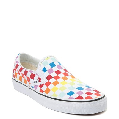 womens vans rainbow chex boyfriend tee