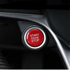 Red Engine Start Stop Switch Button Trim For Alfa Romeo Giulia Stelvio 2017-2022