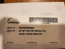 Invensys #0672SP084EA00 Valve, 3/4" NPT, CV-4.0,  2-way Mod.,N.O. Spr.Ret