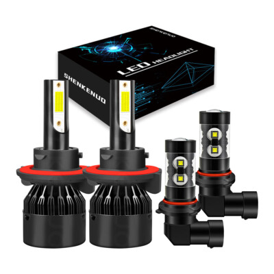For Dodge Nitro 2007 - 2009 - C9 White Combo LED Headlight + Fog Light Bulbs Kit