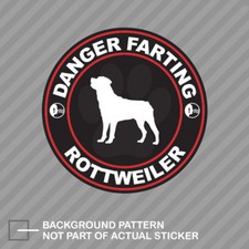 Danger Farting Rottweiler Sticker Decal Vinyl dog canine pet