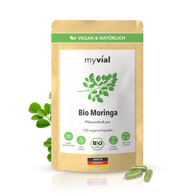 Bio Moringa Oleifera 120 Kapseln 60 Tage Vorrat Made in Germany Vegan Natürlich