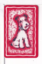 Single Vintage ID Named D og "Pet", Miniature Playing Card, MDA-12-4 A