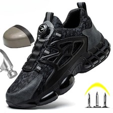 Rotating Button Safety Men's Anti-smash Anti-puncture Work Sport Steel Toe Shoes