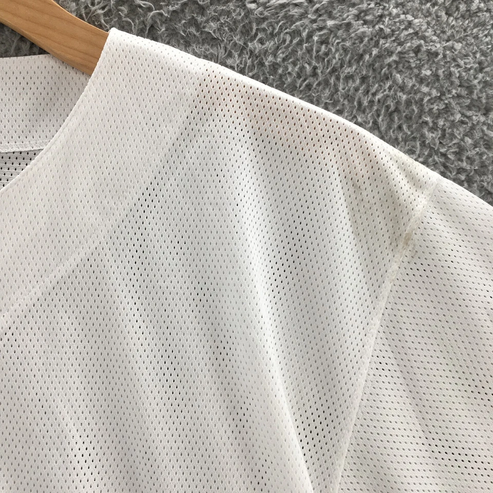 Camisa Jersey Russell Atlética Botón Delantero Para Hombres XXL Blanca Ojales Manga Corta Foto 3 de 4