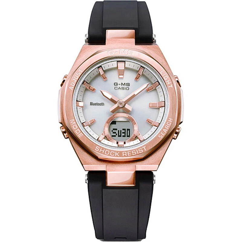 Casio Baby G MSG B100G 1AJF Pink Gold Bluetooth Solar Atomic Radio Women Watch
