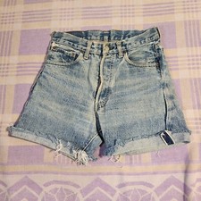 Vtg 70s Levis 501 Red Line Selvedge 27" Waist Single Stitch Denim Cutoff Shorts