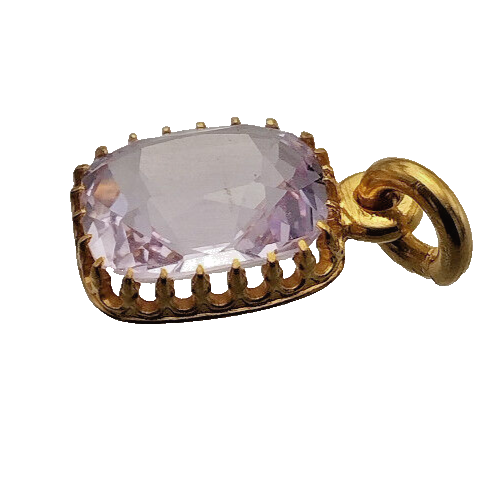 Antique Victorian 18ct Gold Pendant Connoisseur Specimen Pink Topaz - Picture 3 of 13