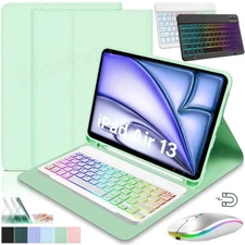 Backlit Keyboard Case Mouse For iPad Air 13 inch M3 2025/M2 2024 & Pro 12.9 13