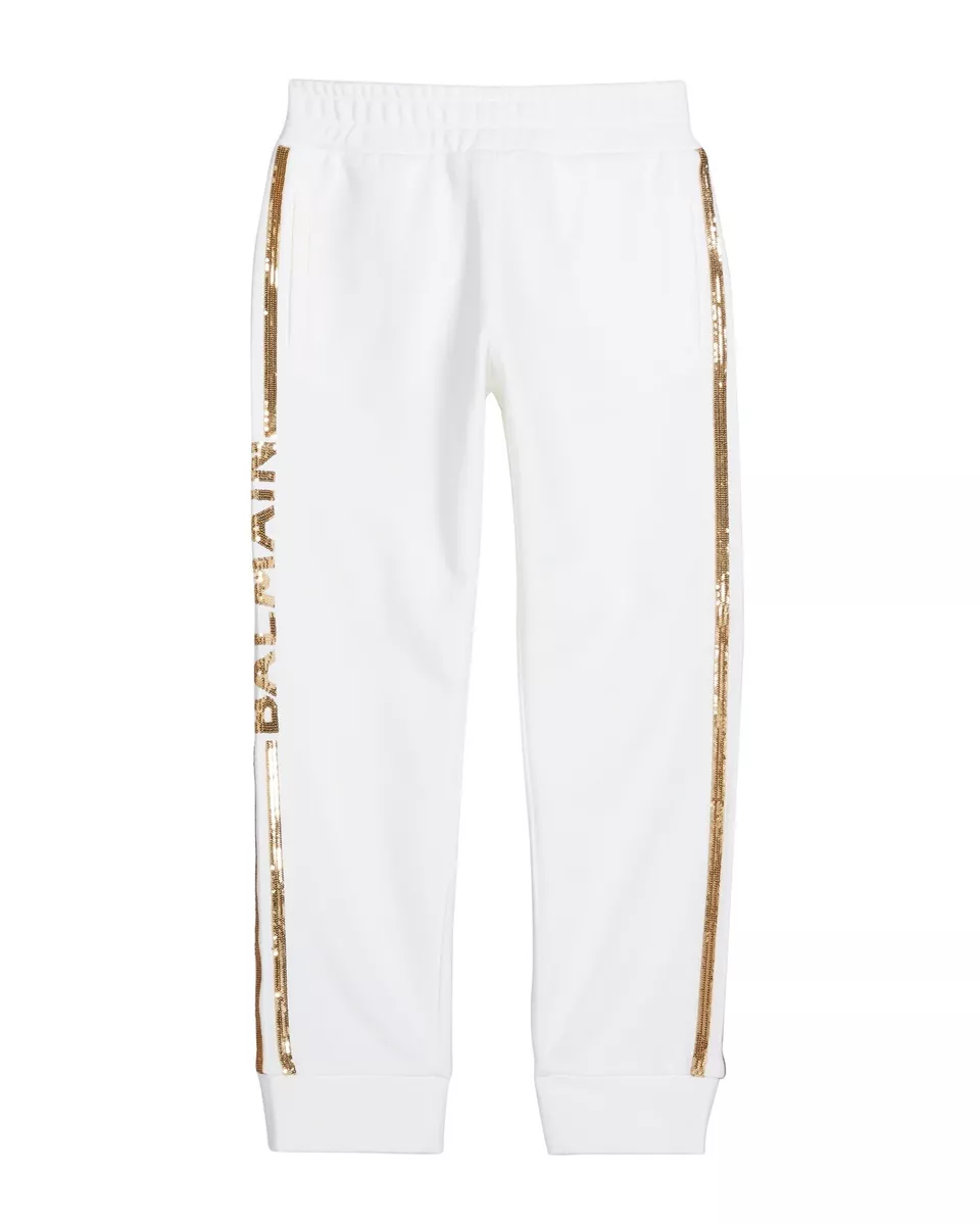 White and gold joggers outlet