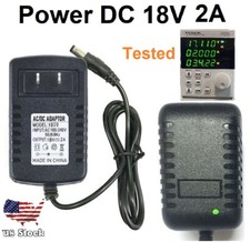 Tested 18V 2A 2000mA AC Adapter to DC Power Supply Charger Cord 5.5x2.1mm US