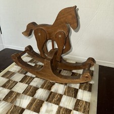 Vintage Hand Crafted Wooden Rocking Horse/ Pony Rocker, Unique Retro Decor