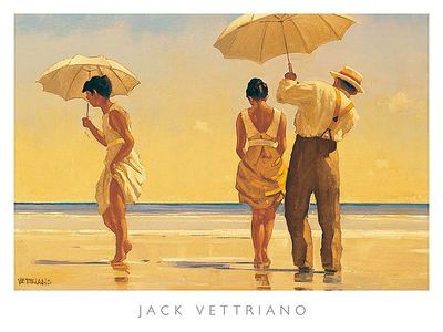 Mad Dogs by Jack Vettriano Art Print Poster Romantic Couple Beach