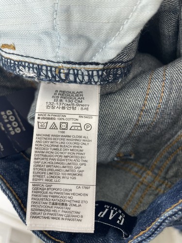 Gap Girls Girlfriend Fit Jeans Distressed Dark Wash Cotton Size 8 Regular - Picture 7 of 8