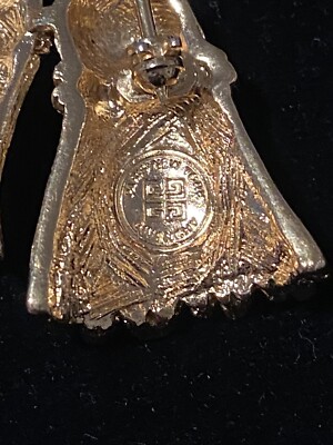 Vintage Givenchy Gold Tone Pin Brooch Twisted Rope With Tassels