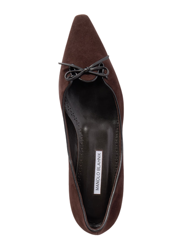 MANOLO BLAHNIK Brown Suede Flats New & Authentic - Picture 3 of 3