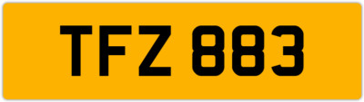 TFZ 883 T 3x3 DATELESS PRIVATE NUMBER PLATE TOM TONY TEL TOD TODD TAM TAJ TRACE
