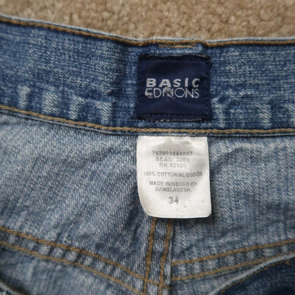 Винтажные мужские шорты плотника Basic Editions 34 искусственно состаренный синий деним - Изображение 4 из 4