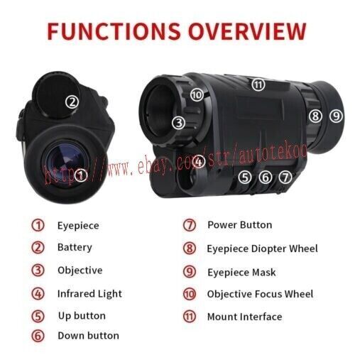 NVG30 Helmet 940nm IR Night Vision Monocular Telescope NVG10 gen3 Hunting Digita - Picture 6 of 21