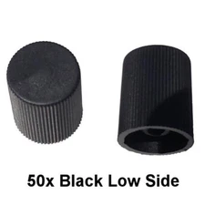 50x A/C Charge Port Service Cap Black Low Side "Long" M8x1.0 R134A Fits MT0062