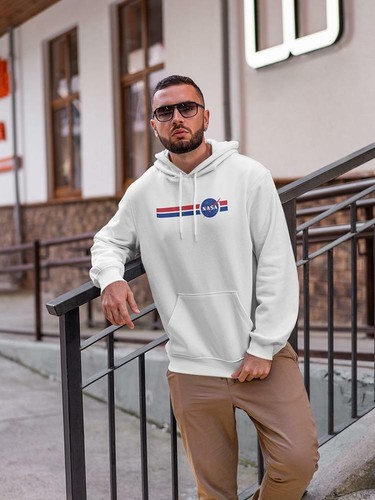 nasa red white and blue hoodie