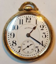 Illinois Pocket Watch, 17 Jewels, 16 Size, Keystone 10K Gold Filled Case