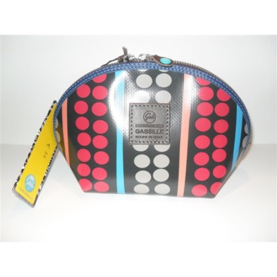 BEAUTY CASE GABS BEAUTYSHEL L PVC PUNKTE WEIN UND BEIGE OBJEKTTRÄGER TASCHE
