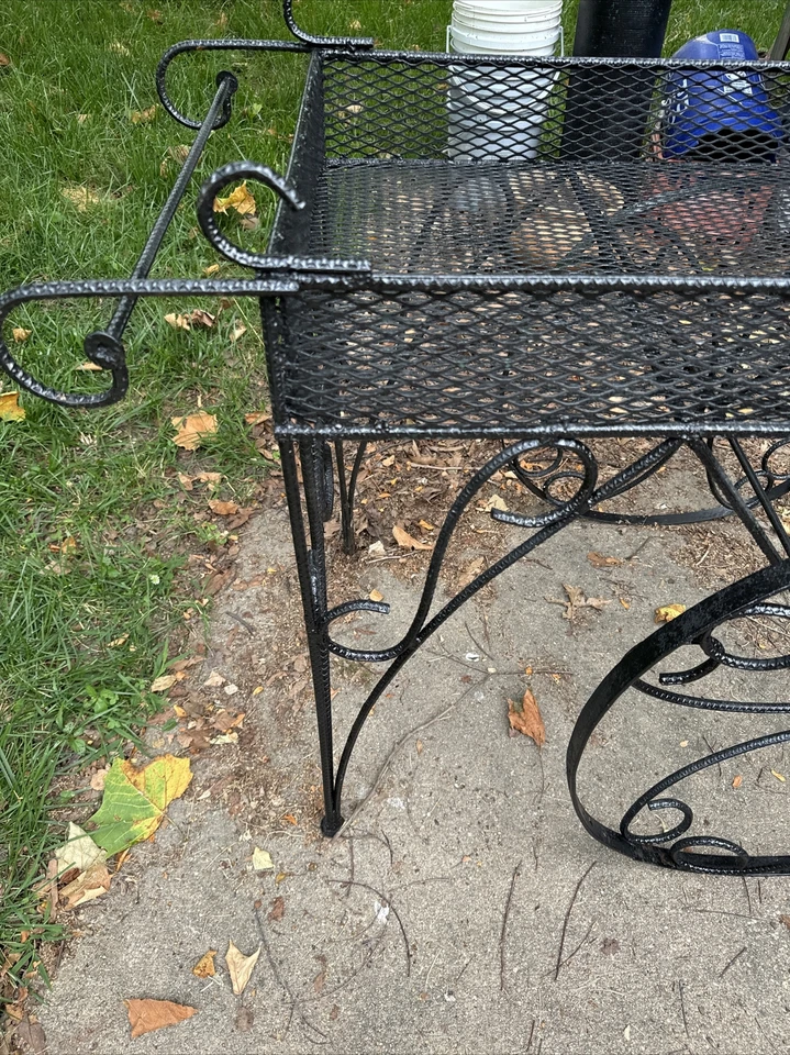 Carro de barra o carro de servicio de hierro forjado vintage Foto 2 de 4