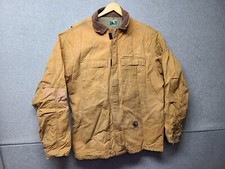 Berne Duck Jacket Chore Work Casual Coat Canvas Beige Men's XL Distressed