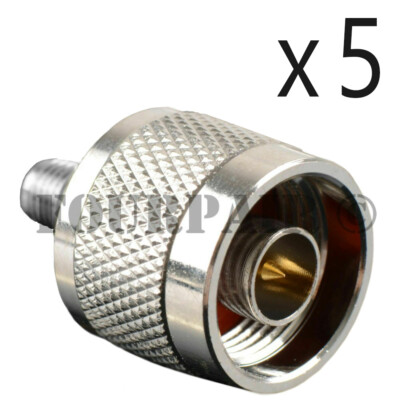 5 Pack - SMA Female to N Male RF WiFi Antenna Coax Adapter Converter Connector
