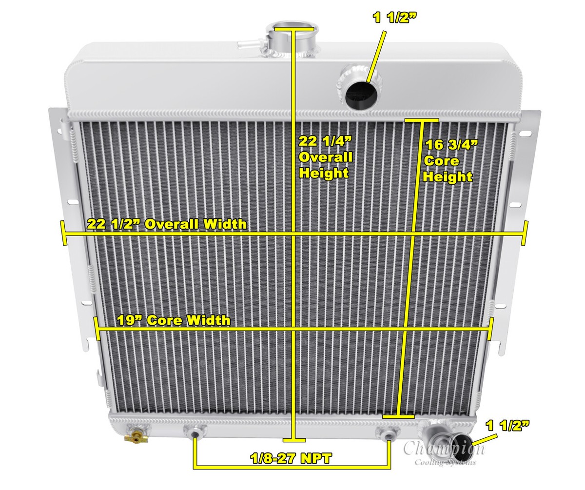 Alliant 3-Row All Aluminum Radiator For 1965-1966 Dodge Dart 225 3.7L L6
