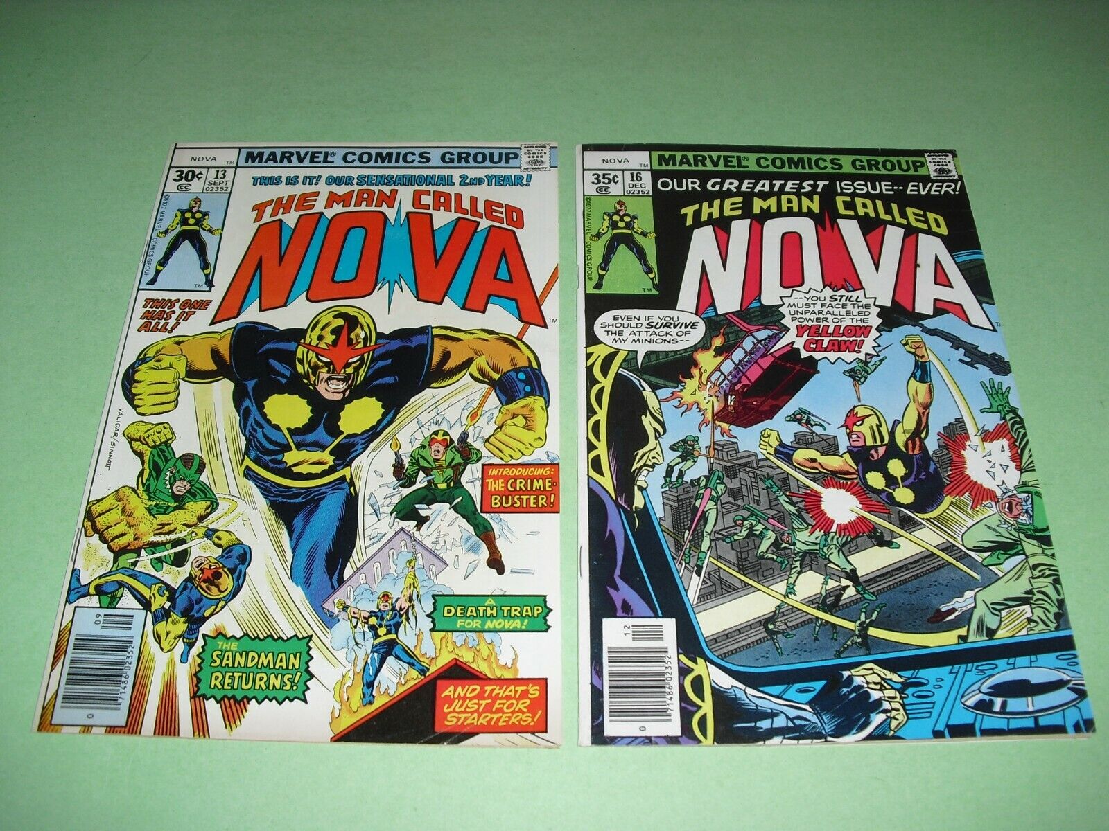 Nova #13 & #16 both VF+ 8.5 from 1977! Marvel unrestored very fine B089