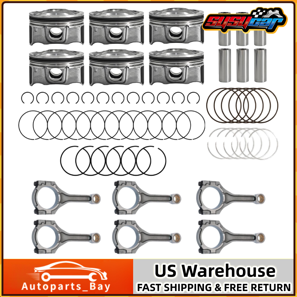 Hyundai Kia 3.3L G6DH Engine Connecting Rods with Pistons & Rings 2011-2019