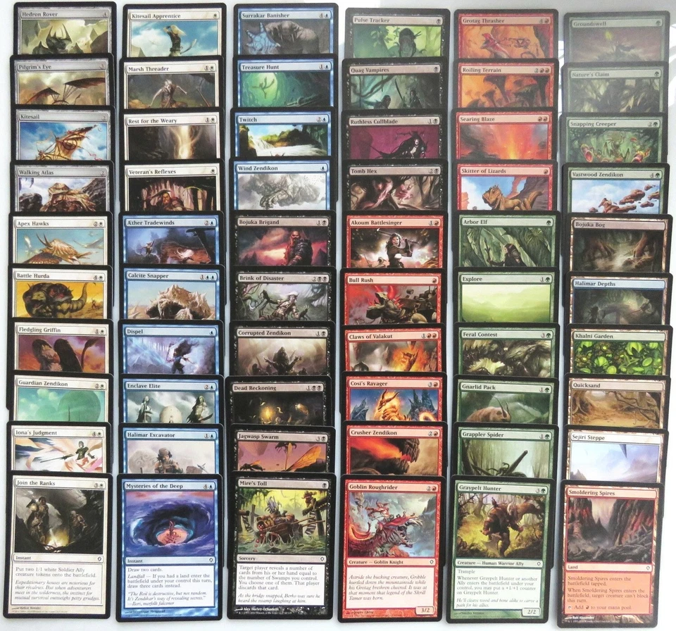 WORLDWAKE ~ Complete 60 Card COMMON SET MtG claim blaze bojuka bog walking atlas - Image 2 of 2