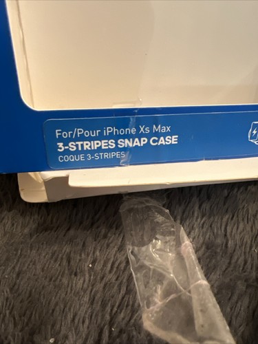 Adidas White 3 Stripe Snap Phone Case NEW iPhone XS Max Black Logo Samba Slim - Picture 3 of 3
