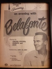 Harry Belafonte Rare Original 1957 Tour Promo Poster Ad Framed!