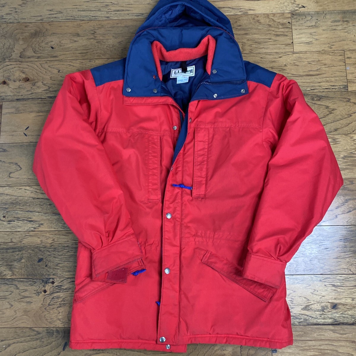 Vintage LL Bean Maine Warden's Parka Mens Sz L Red With Gore-Tex RN 71341