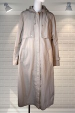 Vintage 1980s Billowy Beige Noisy Nylon Raincoat Rainmac - Dannimac - UK 18