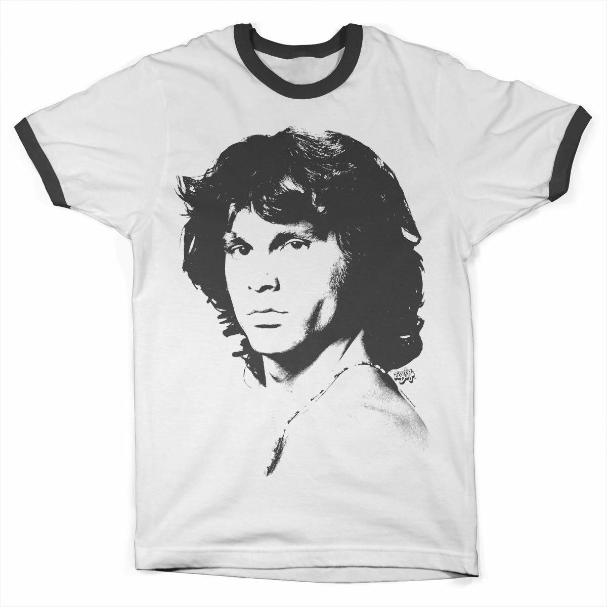 Officially Licensed Jim Morrison Portrait Ringer T-Shirt S-XXL
