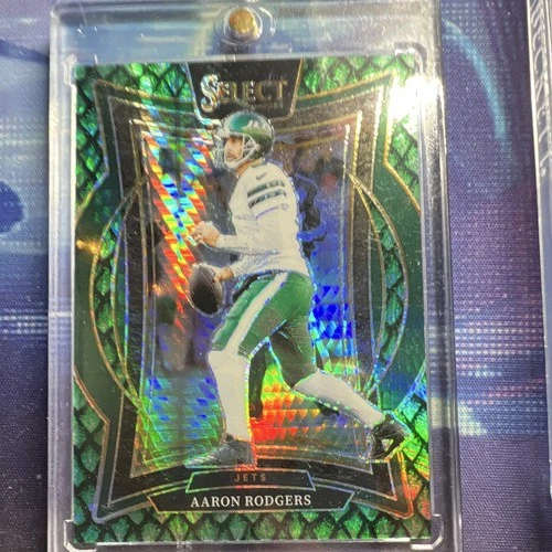 2024 Panini Select Aaron Rodgers Jets Concourse #40 Green Prizm /81