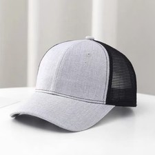 Men  s Classic Trucker Hat Snapback Hat Cotton Mesh Solid Flat Brim Style