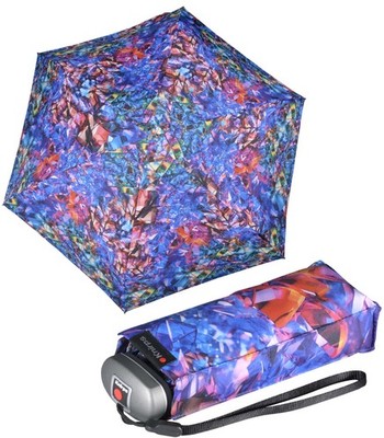 Knirps Regenschirm Damen Taschenschirm klein stabil flach Travel Diamond Mine